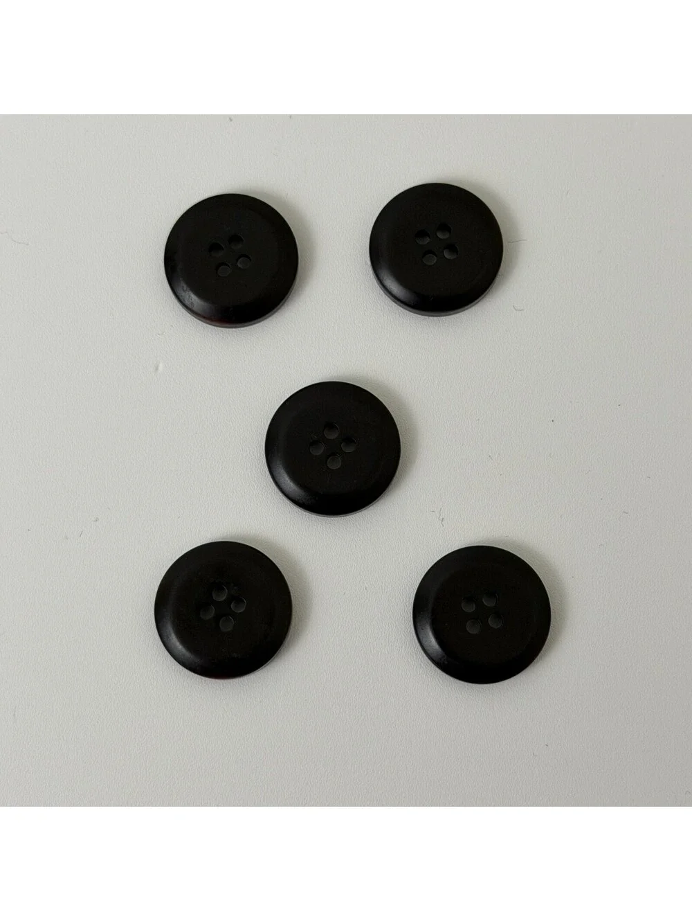 Lot of 5 Dark Brown / Light Brown 4-Hole Buttons 1.8 cm Coat Jacket Sewing